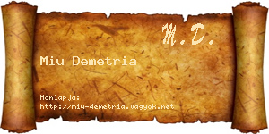 Miu Demetria névjegykártya